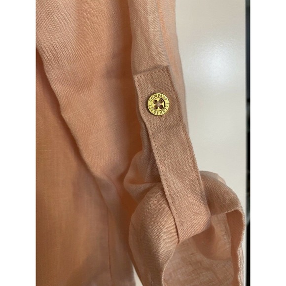 Company Ellen Tracy Peach Linen Top Sz. Small Casual Blouse Shirt‎ Women's EUC - Picture 4 of 9